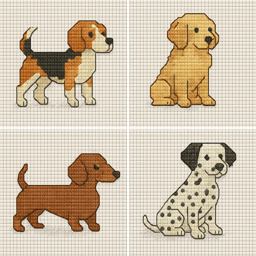 grilles de point de croix chiens 5