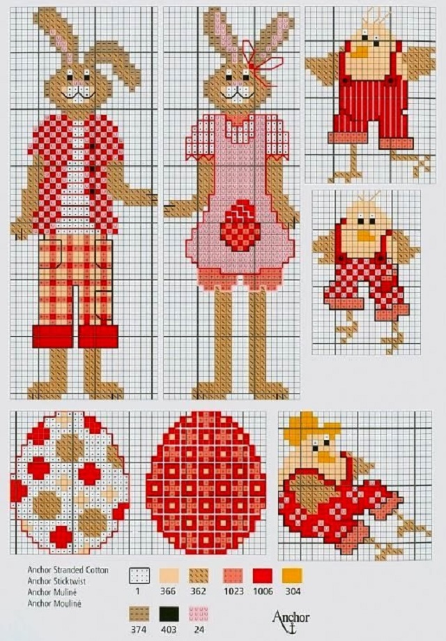 Grilles de point de croix lapin : motifs adorables et idées créatives pour broder autrement grilles de point de croix lapin 2