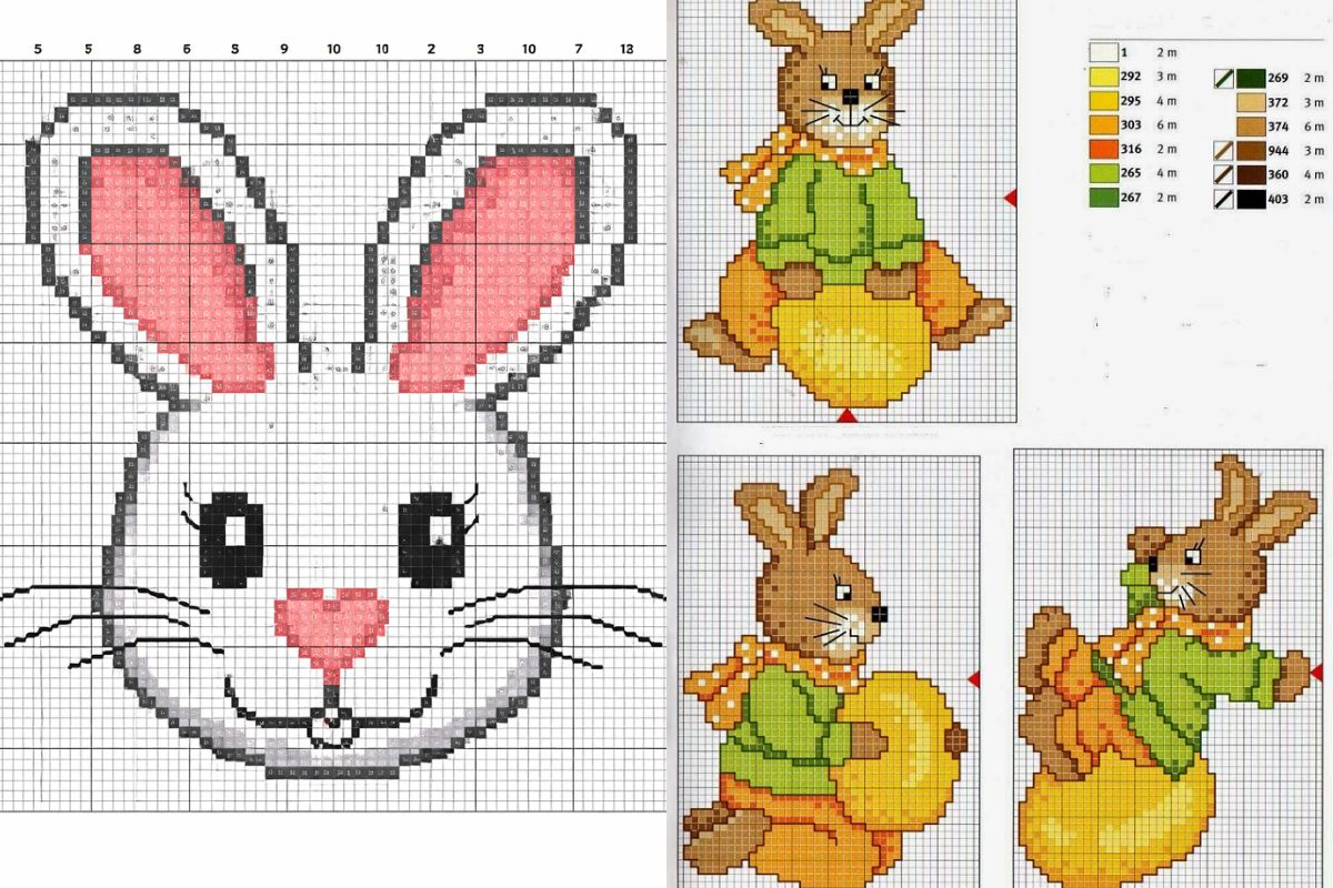 grilles de point de croix lapin