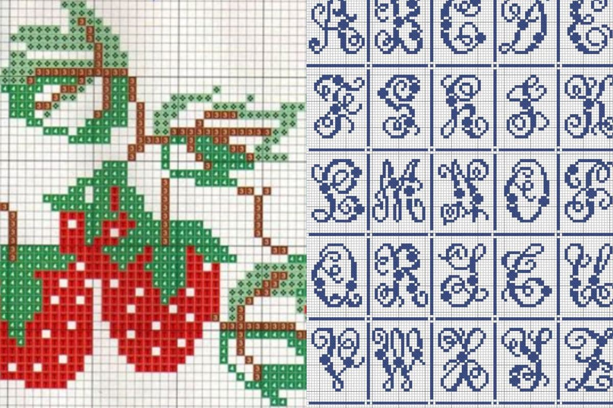 grilles de point de croix pour serviettes