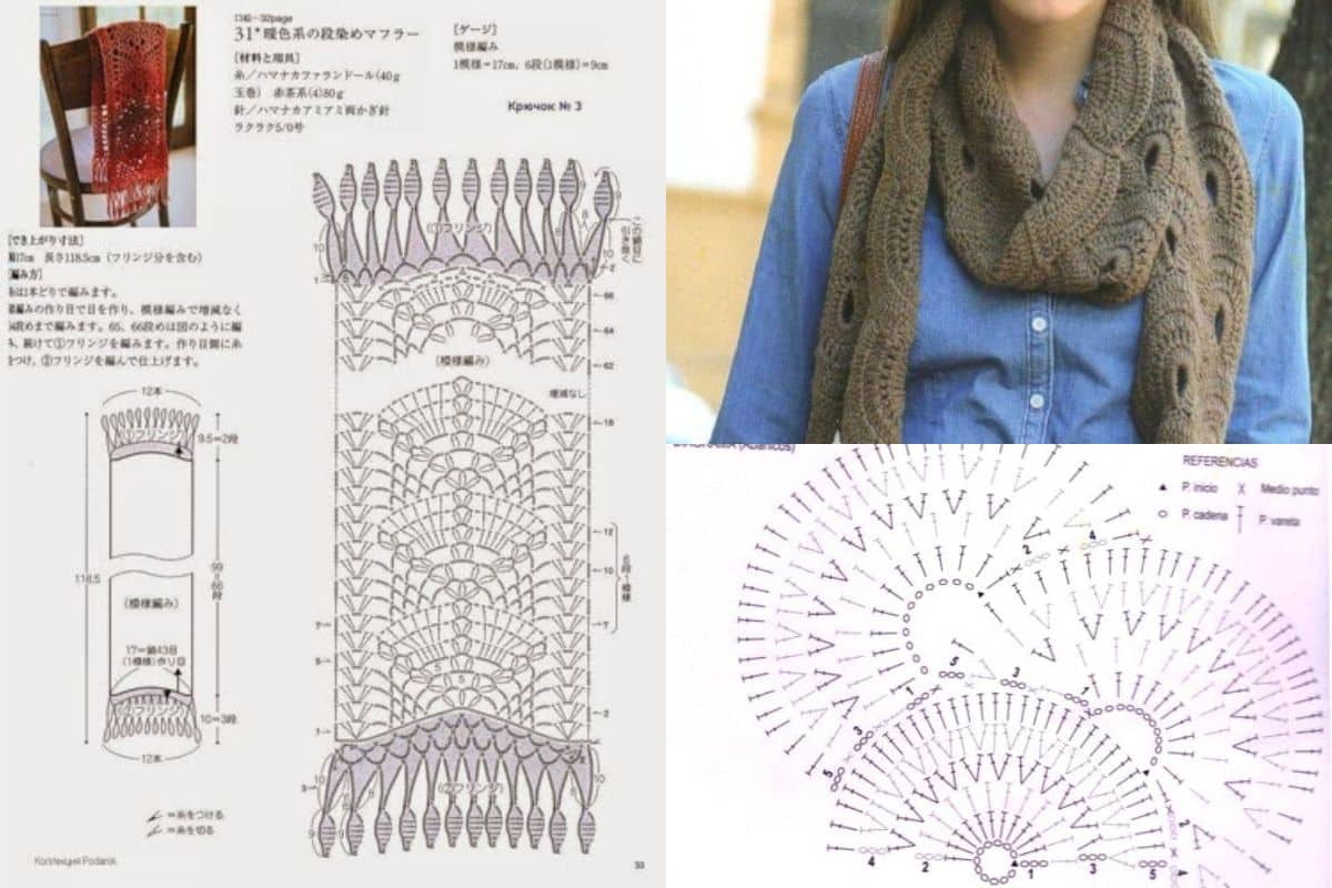 grilles echarpes ajourees au crochet 10