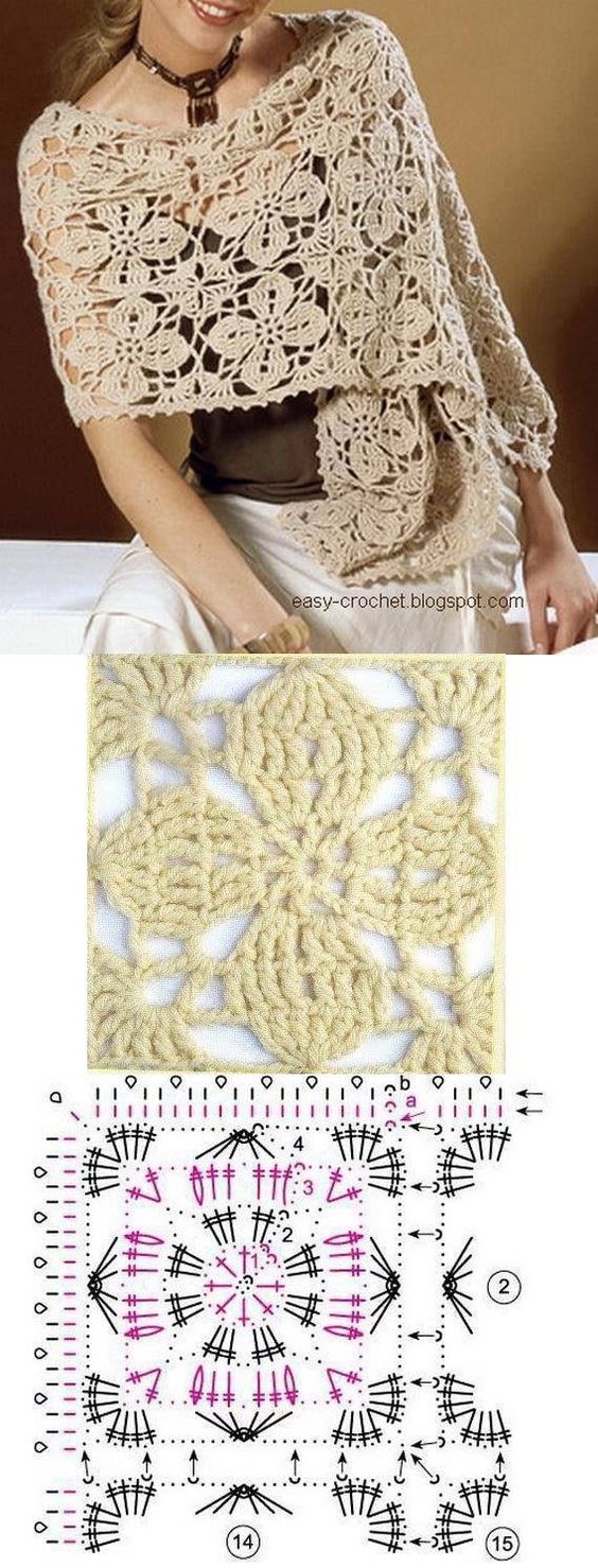 grilles echarpes ajourees au crochet 9