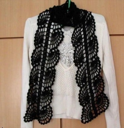 grilles echarpes ajourees au crochet