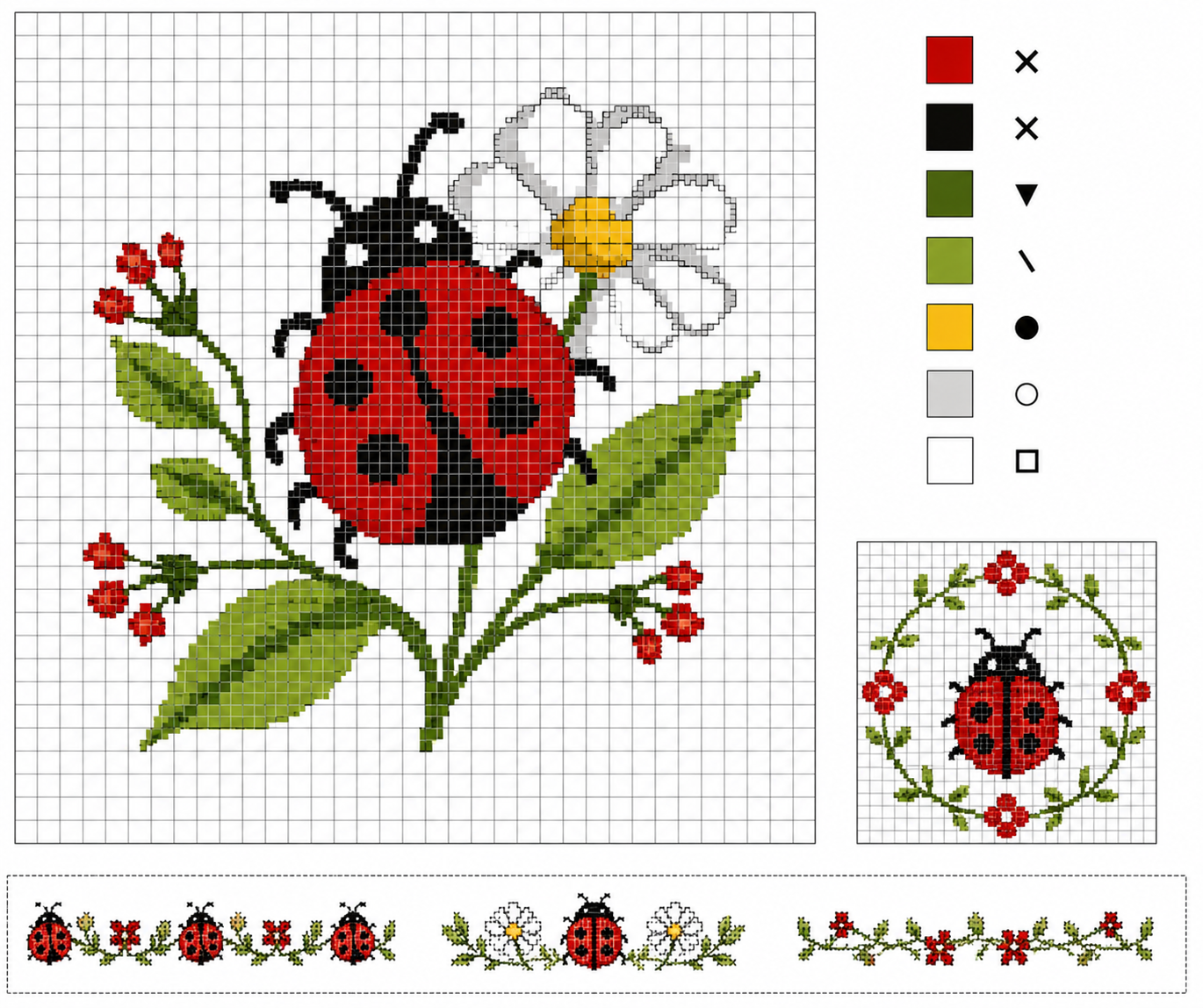 idees creatives de point de croix coccinelle 4