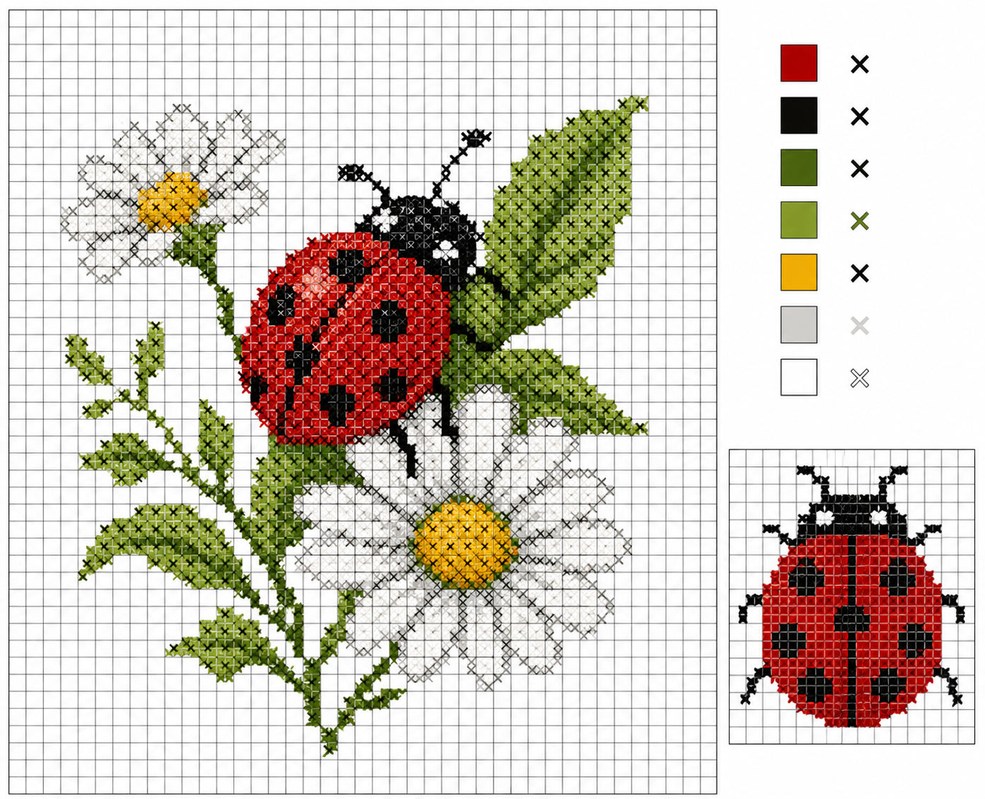 idees creatives de point de croix coccinelle 5