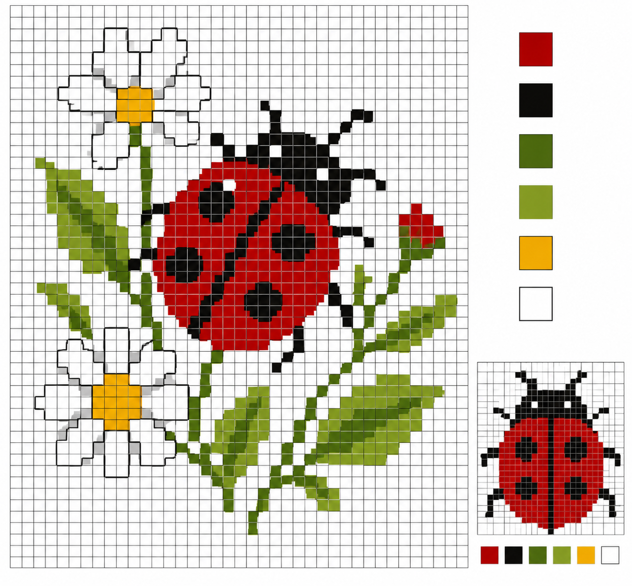 idees creatives de point de croix coccinelle 7