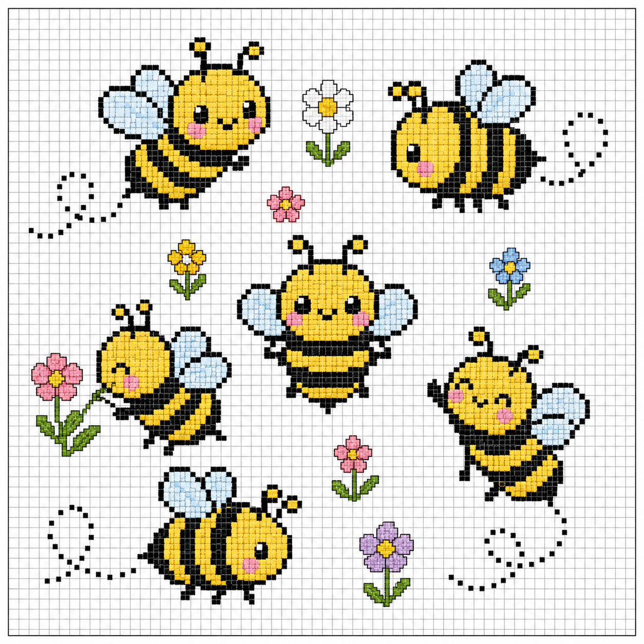 idees creatives de point de croix sur le theme des abeilles 2