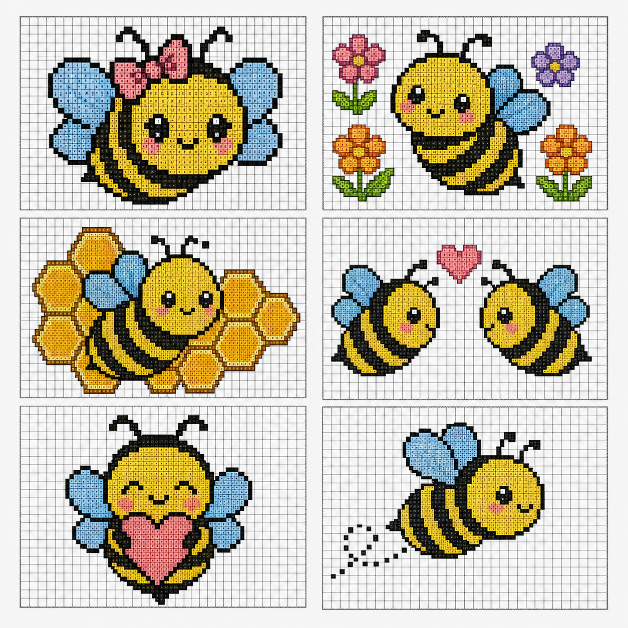 idees creatives de point de croix sur le theme des abeilles