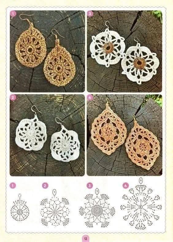 idees de boucles doreilles au crochet pour des cadeaux de noel