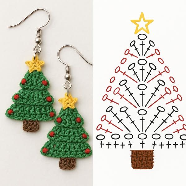 idees de boucles oreilles au crochet inspirees de noel 3