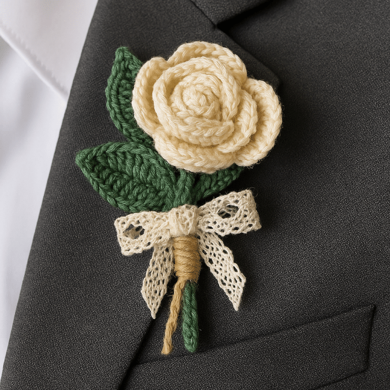 idees de boutonnieres au crochet pour les maries 5