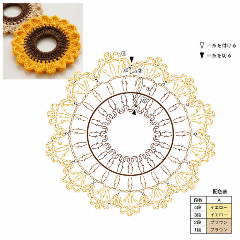 idees de chouchous au crochet avec des tournesols 2