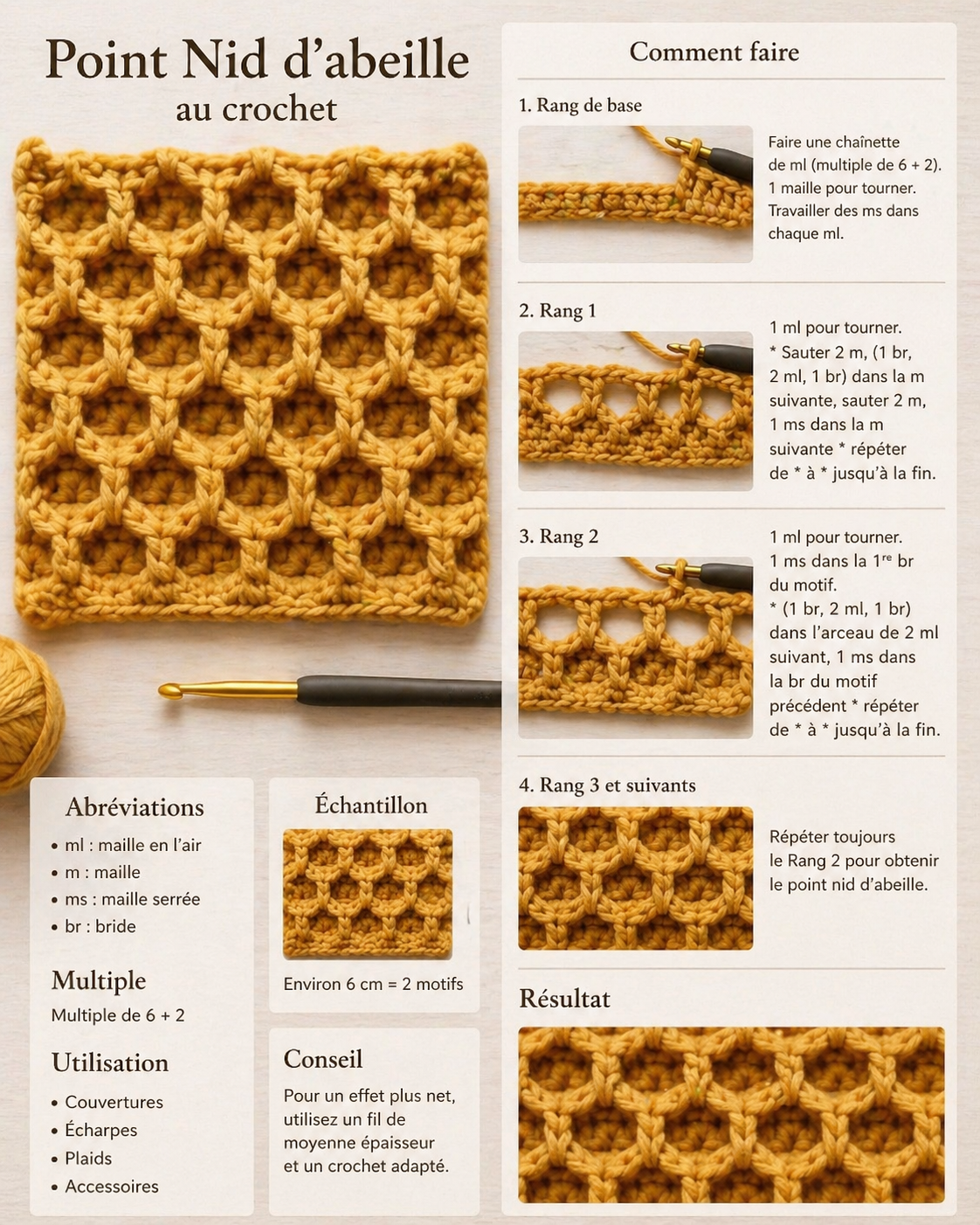 idees de crochet en nid abeille 5