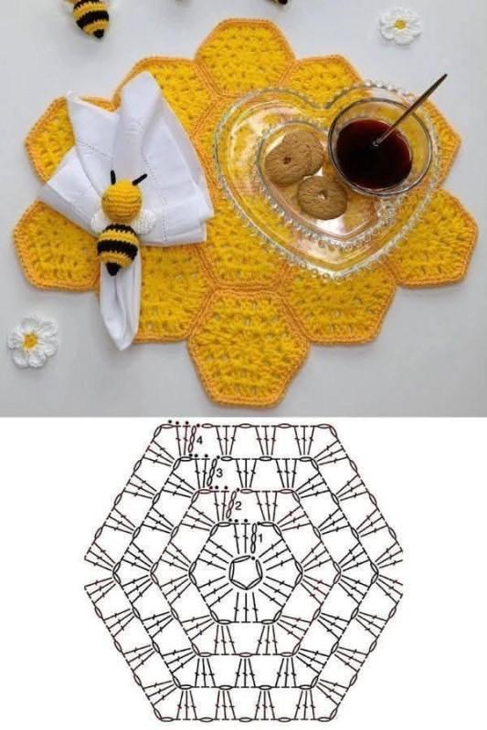 idees de crochet en nid abeille