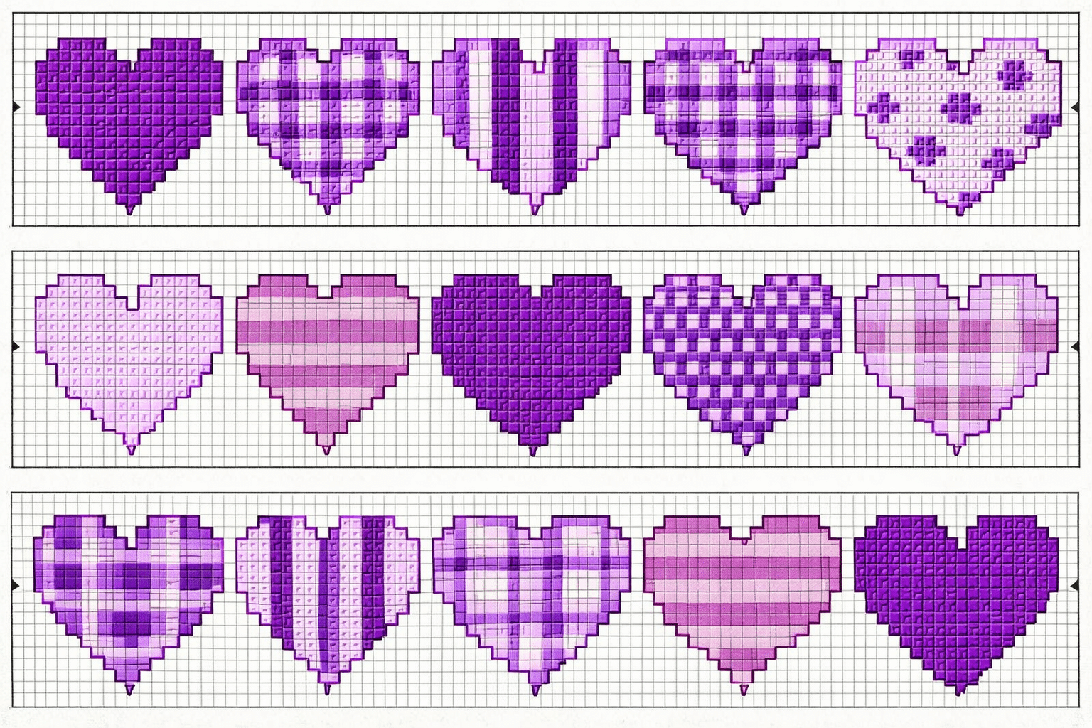 idees de diagrammes de coeurs au point de croix 5