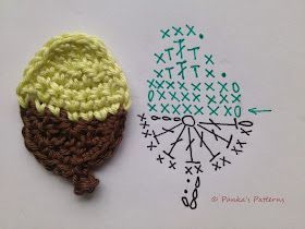 idees de glands au crochet sur une feuille 5