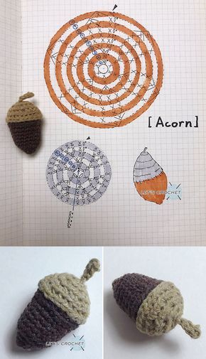 idees de glands au crochet sur une feuille 8