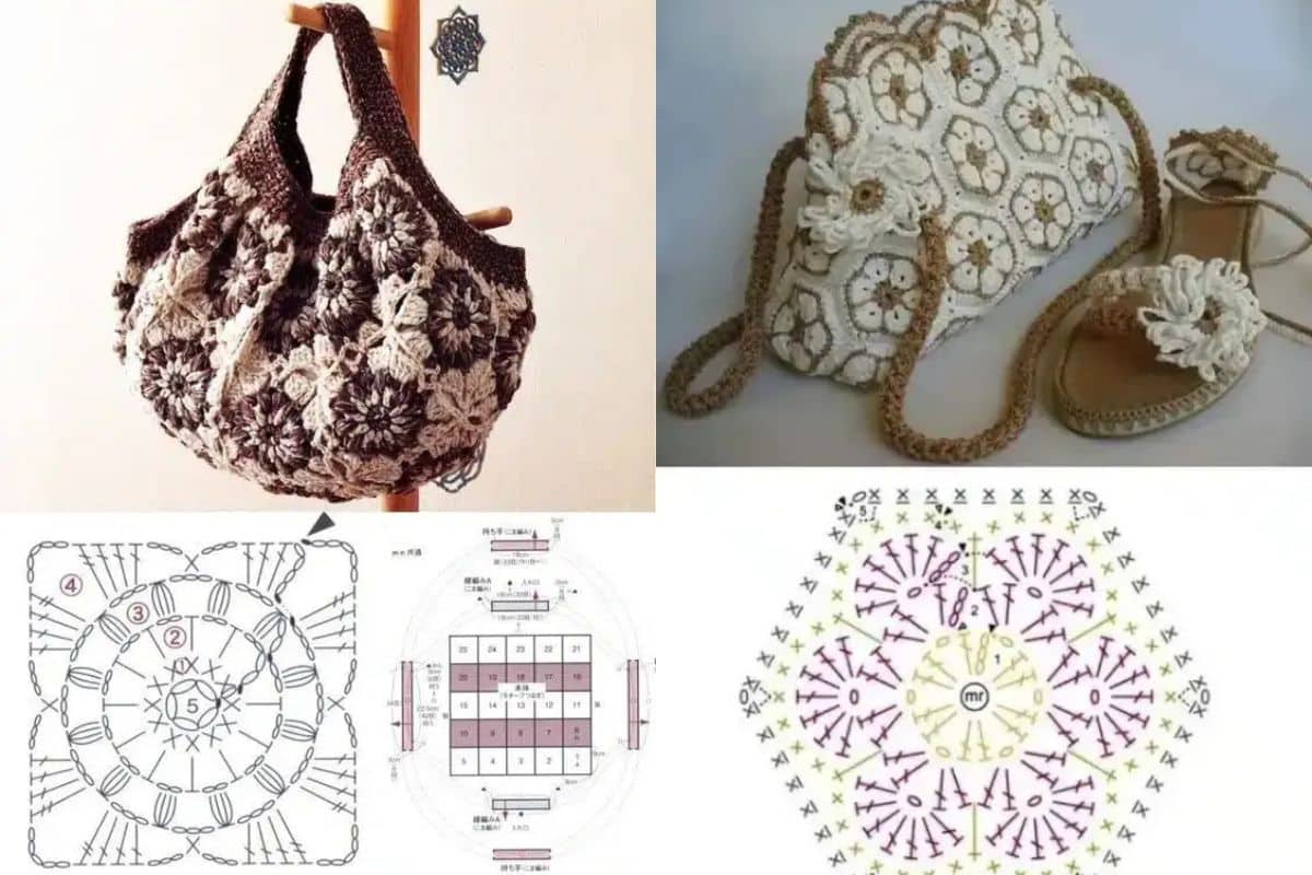 idees de modeles de sacs au crochet a motifs floraux inspirations