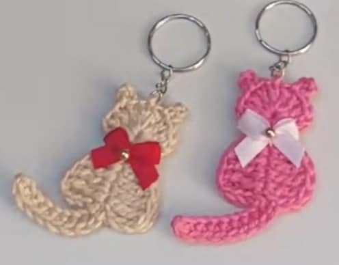 idees de porte cles chatons au crochet