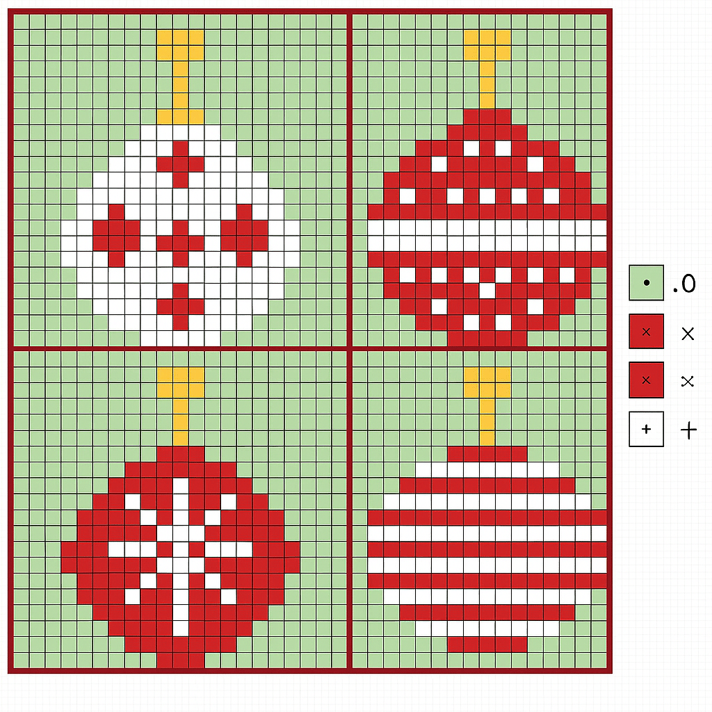 idees mignonnes de point de croix pour noel
