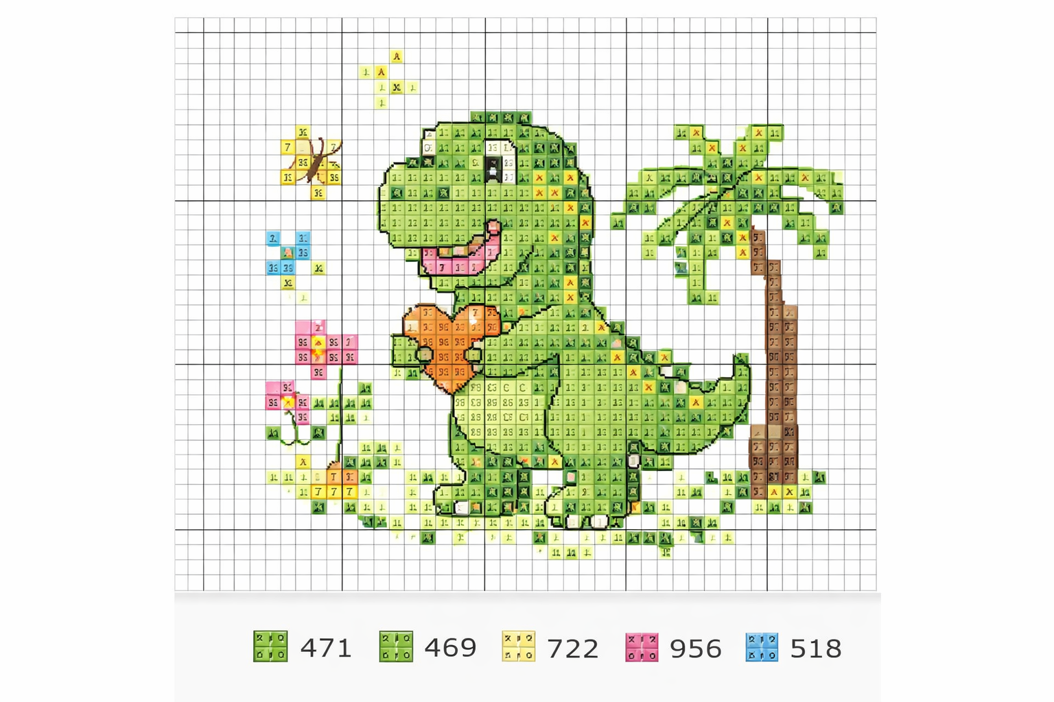 idees point de croix dinosaure 3