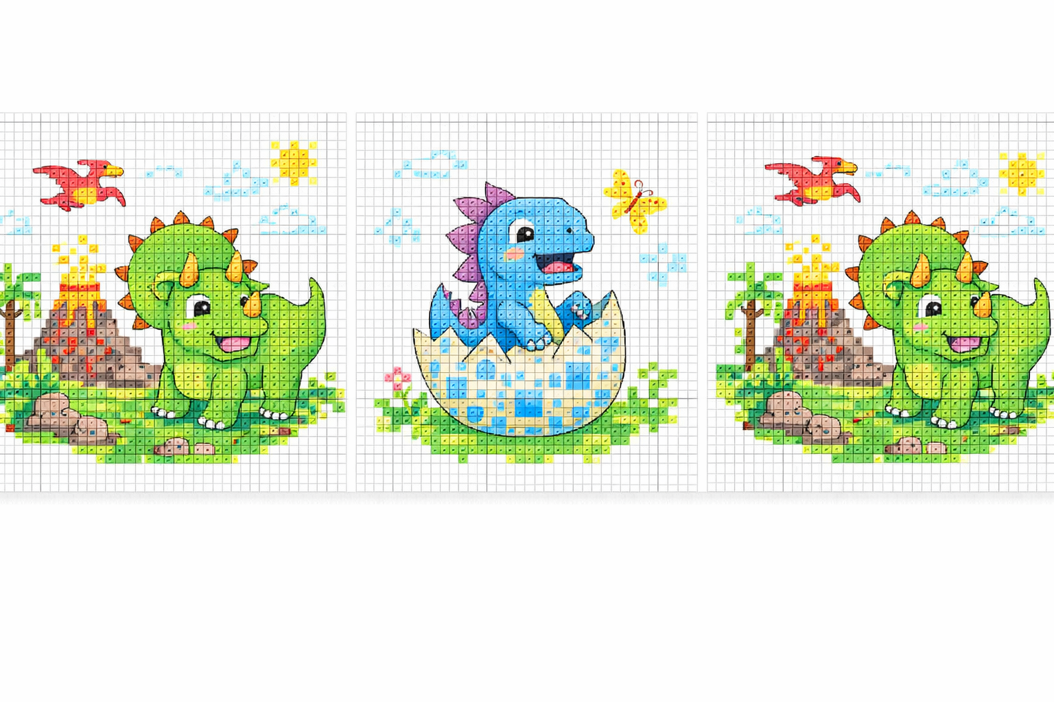 idees point de croix dinosaure 5