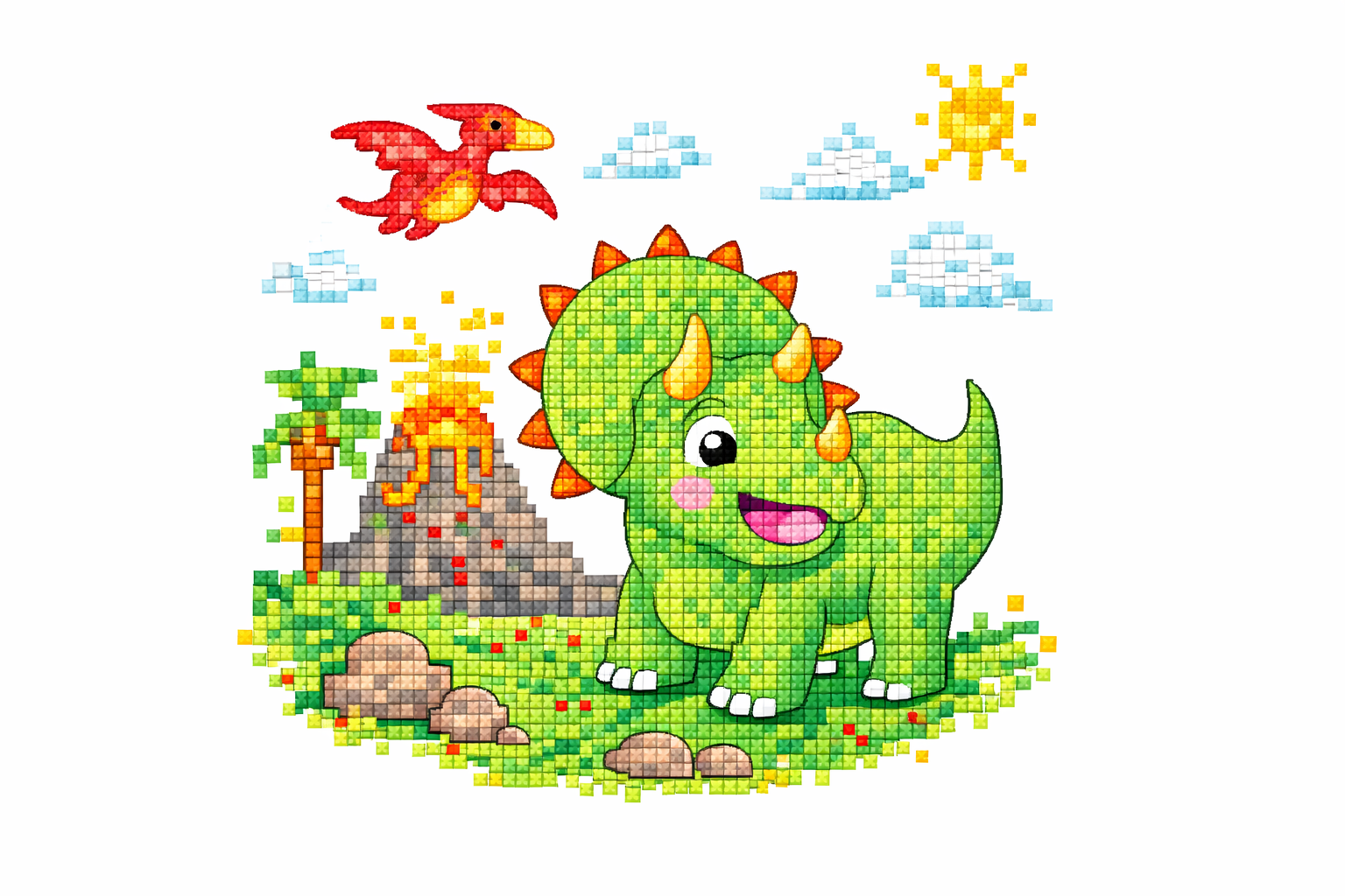 idees point de croix dinosaure 6