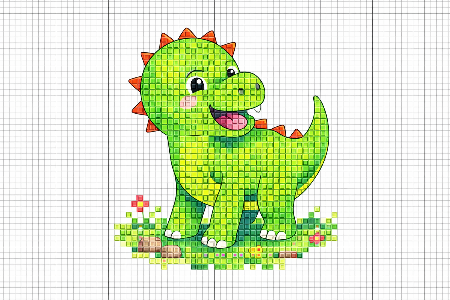 idees point de croix dinosaure 7