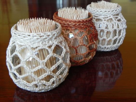 idees pour decorer des pots au crochet 3