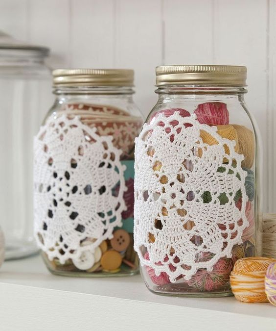 idees pour decorer des pots au crochet 5