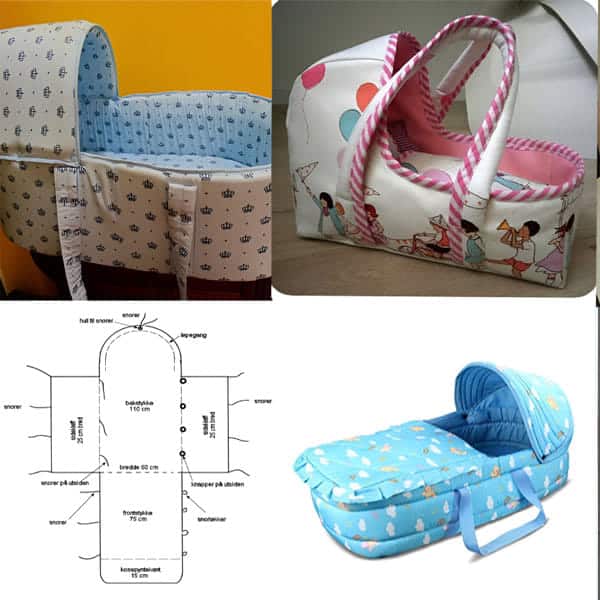 lit bebe en tissu a motifs 2