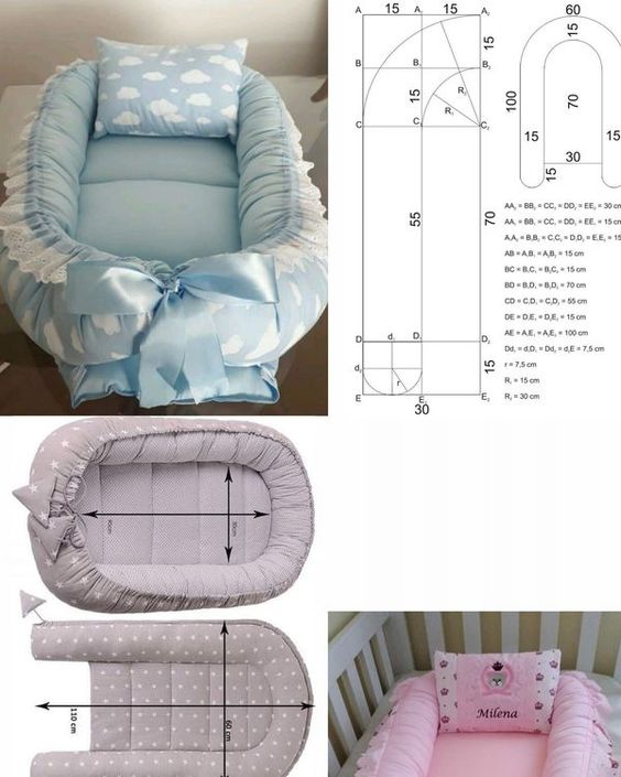 lit bebe en tissu a motifs 4