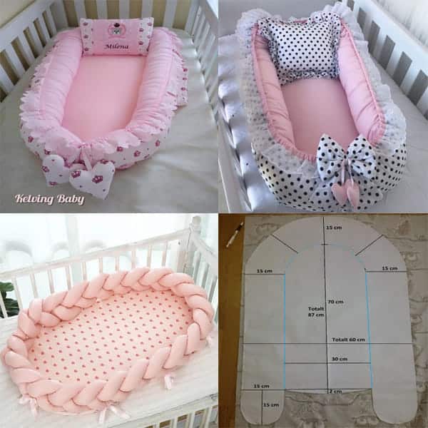 lit bebe en tissu a motifs 6