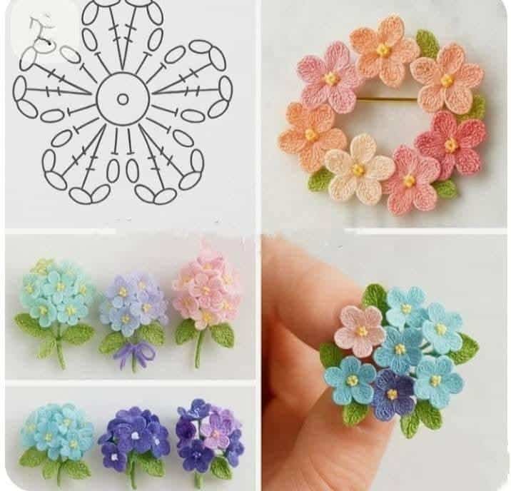 magnifique bracelet a mini fleurs au crochet 1