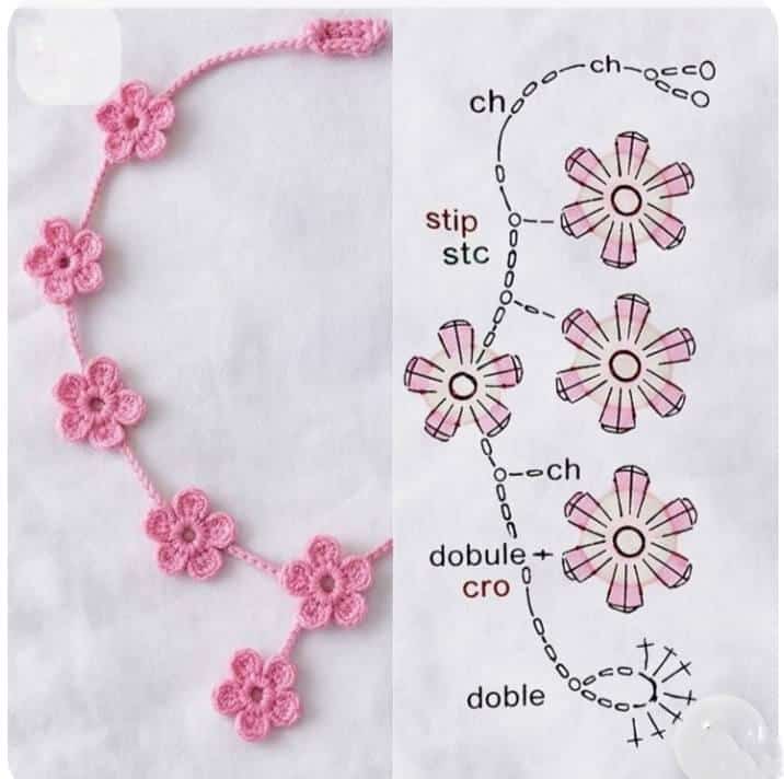 magnifique bracelet a mini fleurs au crochet 3