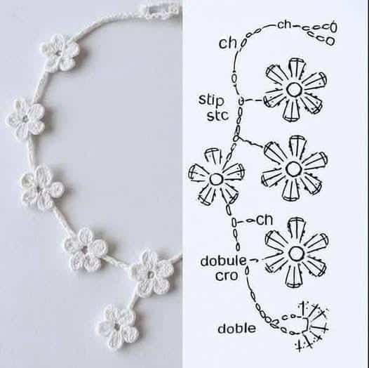 magnifique bracelet a mini fleurs au crochet 4