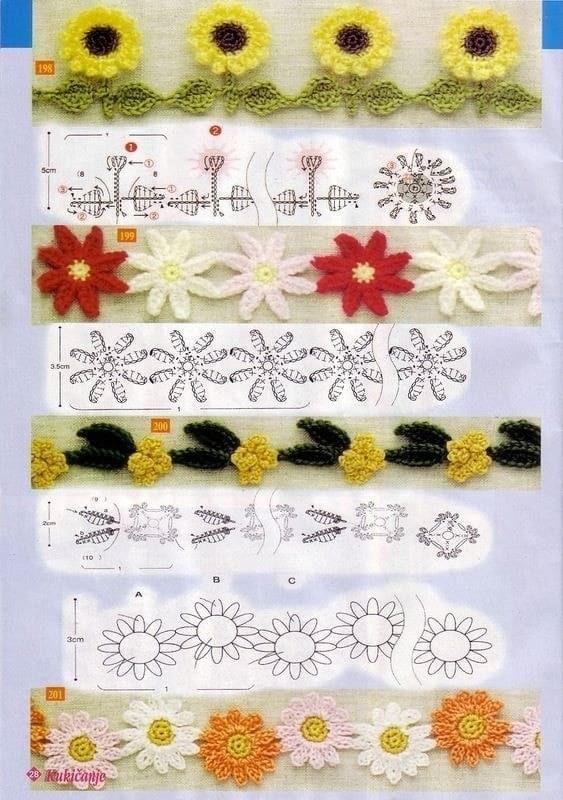 magnifique bracelet a mini fleurs au crochet 5