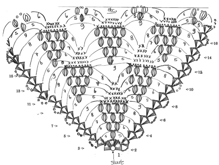 magnifique chale au crochet avec un point de raisin 1