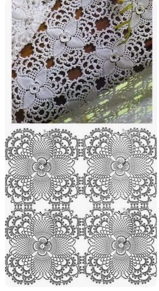 magnifiques nappes a crochet carreaux 2