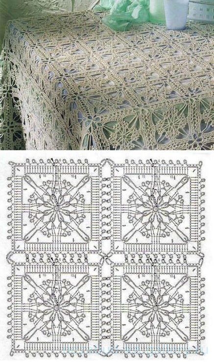 magnifiques nappes a crochet carreaux 5