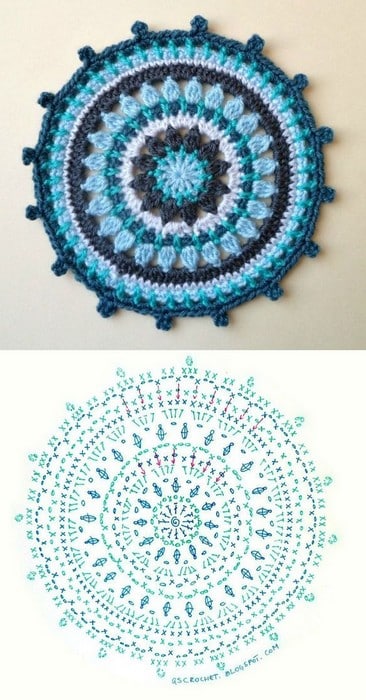mandalas pour attrape reves en crochet 6