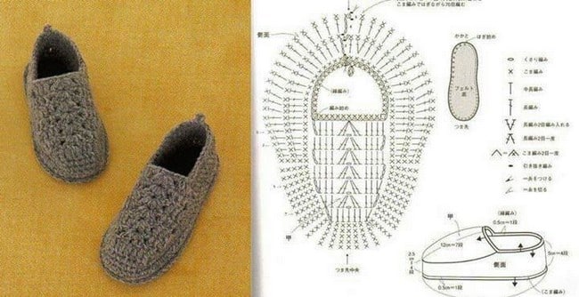 meilleures pantoufles au crochet avec motifs 2