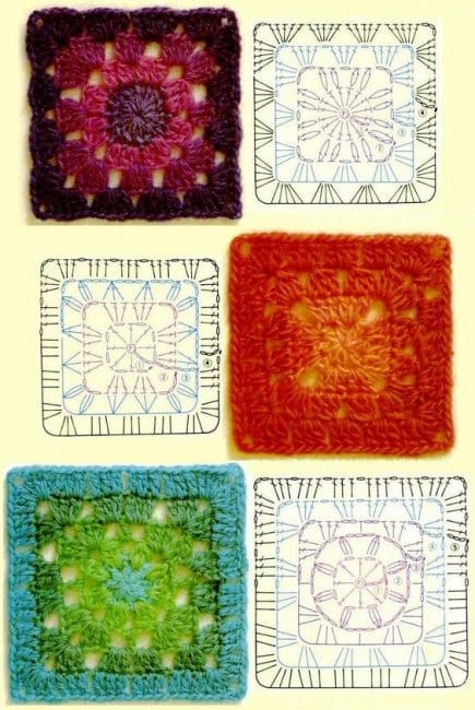 meilleurs carres granny au crochet avec graphiques 1