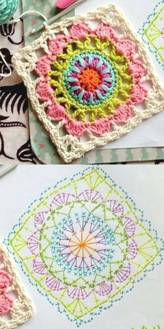 meilleurs carres granny au crochet avec graphiques 2