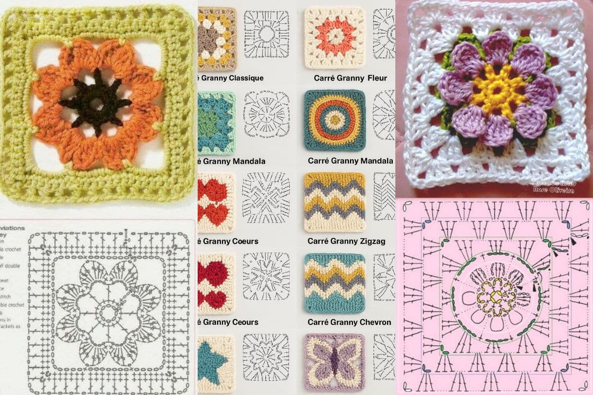 meilleurs carres granny au crochet avec graphiques 7