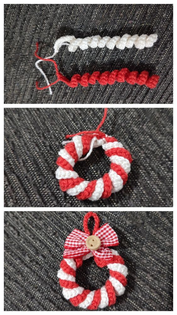 mini couronnes de noel au crochet