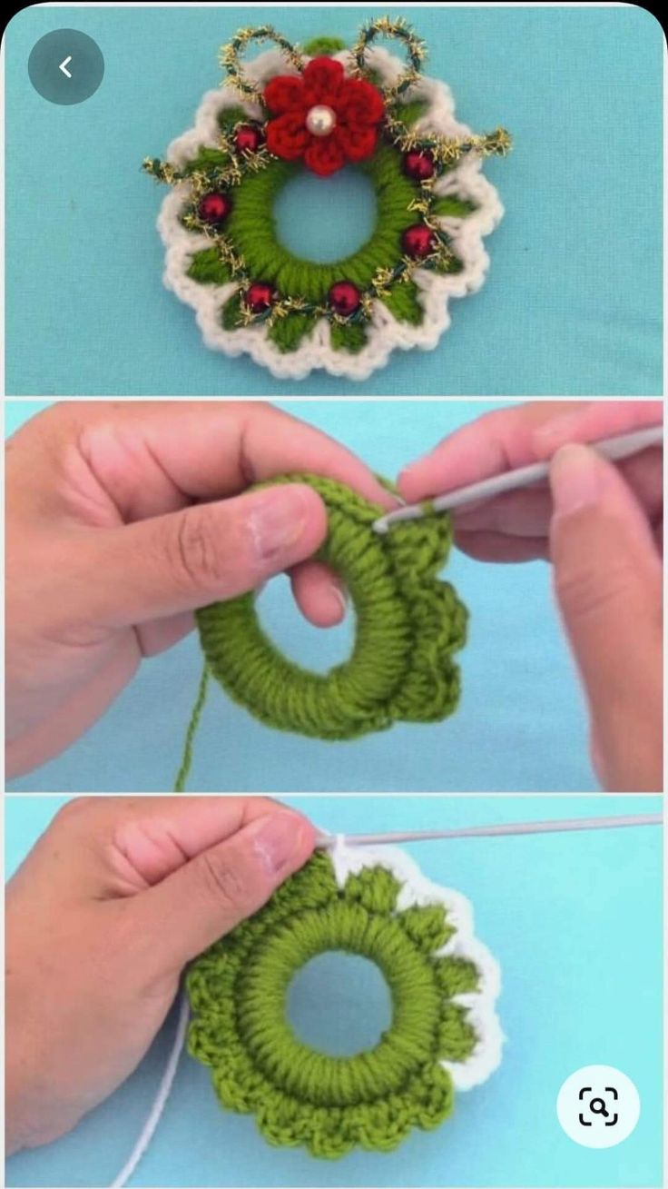 mini couronnes de noel en macrame 2