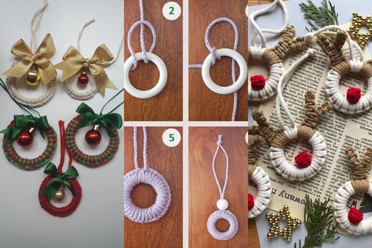 mini couronnes de noel en macrame 9