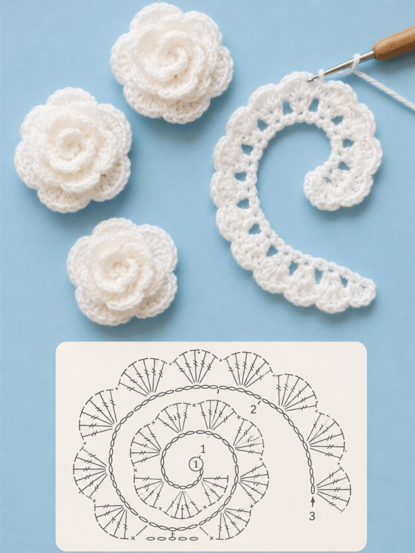 modele 3d de fleur de rose au crochet 7
