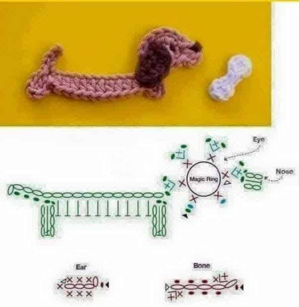 modele applique chien au crochet 2